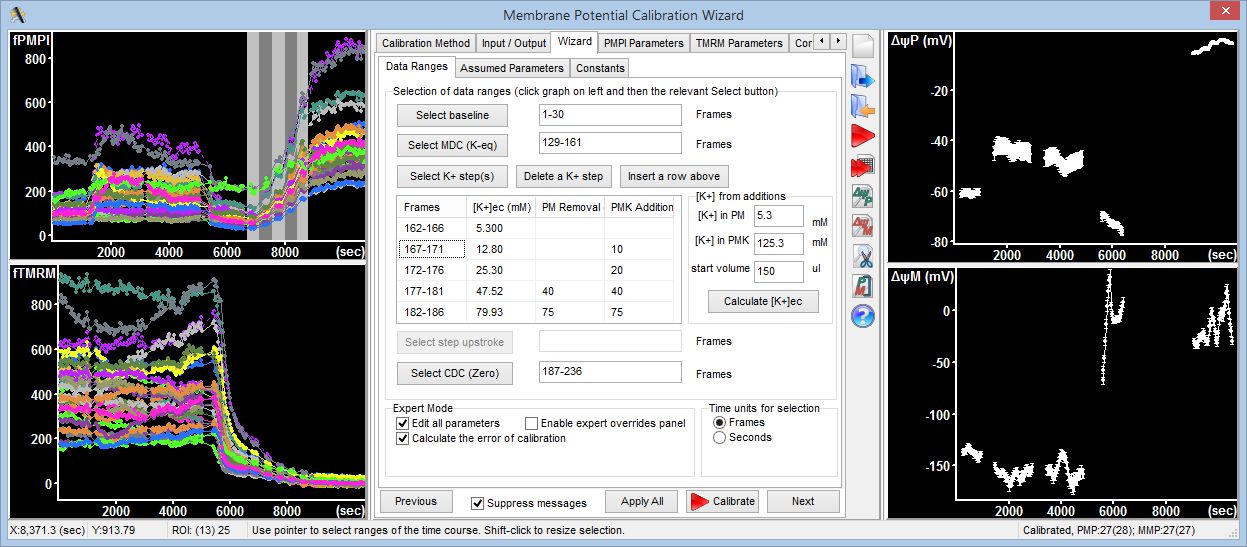 Membrane Potential Calibration Wizard